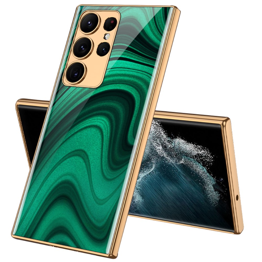GKK GKK Galaxy S24 Ultra Skal Härdat Glas Electroplate Peacock Green