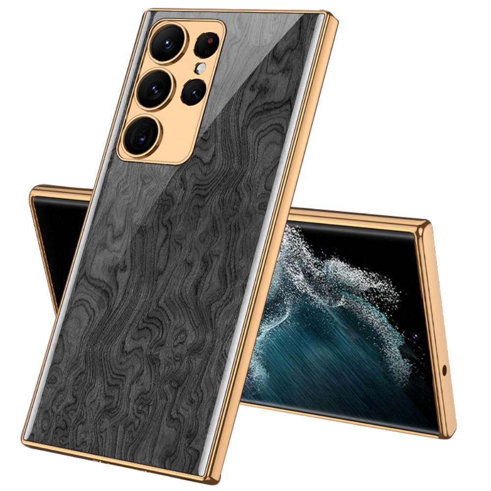 GKK GKK Galaxy S24 Ultra Skal Härdat Glas Electroplate Träfiber