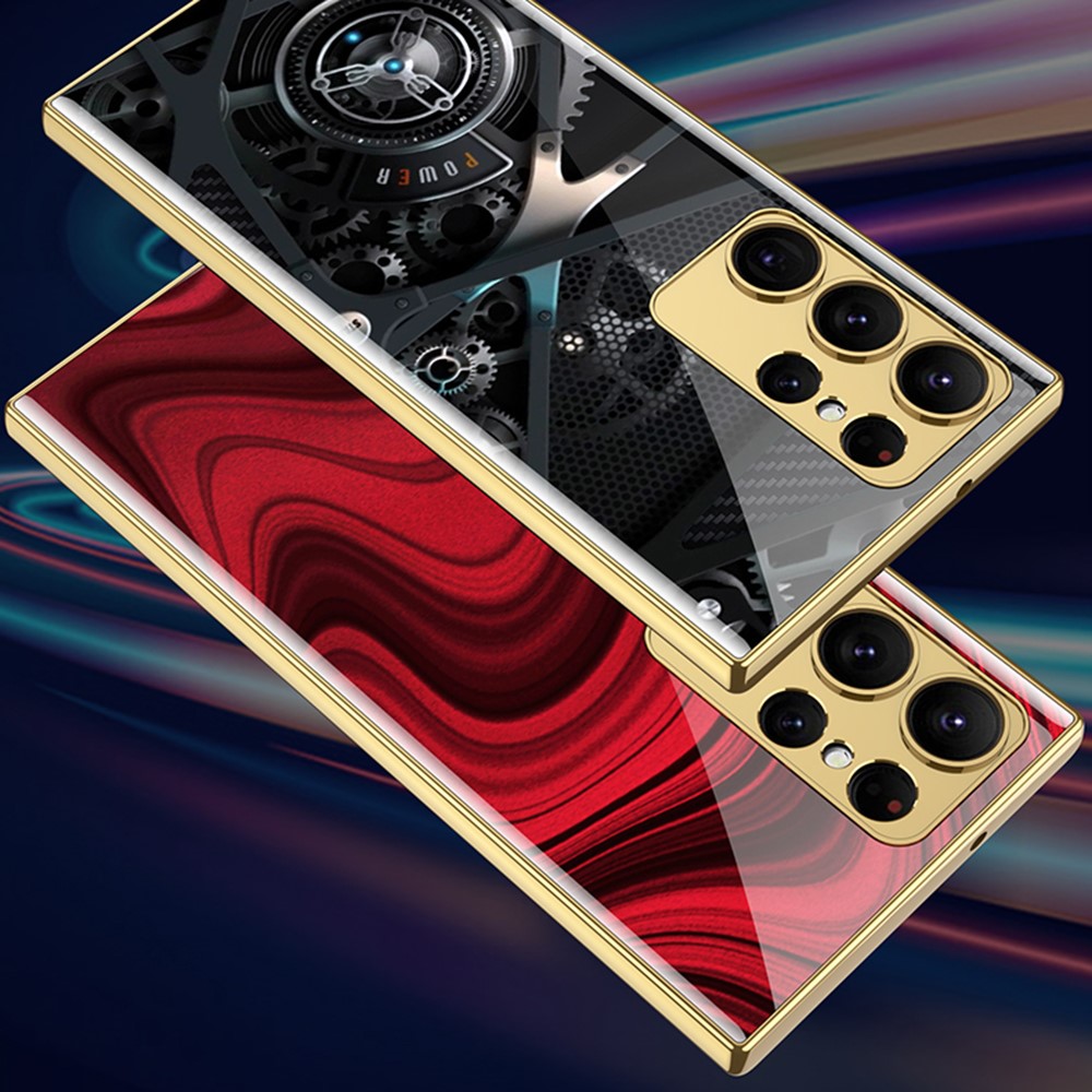 GKK GKK Galaxy S24 Ultra Skal Härdat Glas Electroplate Klöver Ess