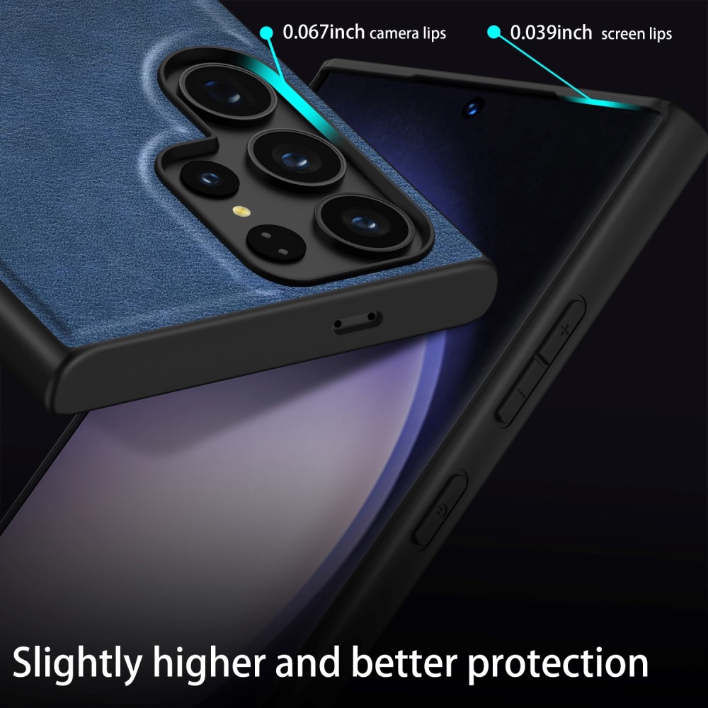  Galaxy S24 Ultra Läderbelagt Hybrid Skal Svart