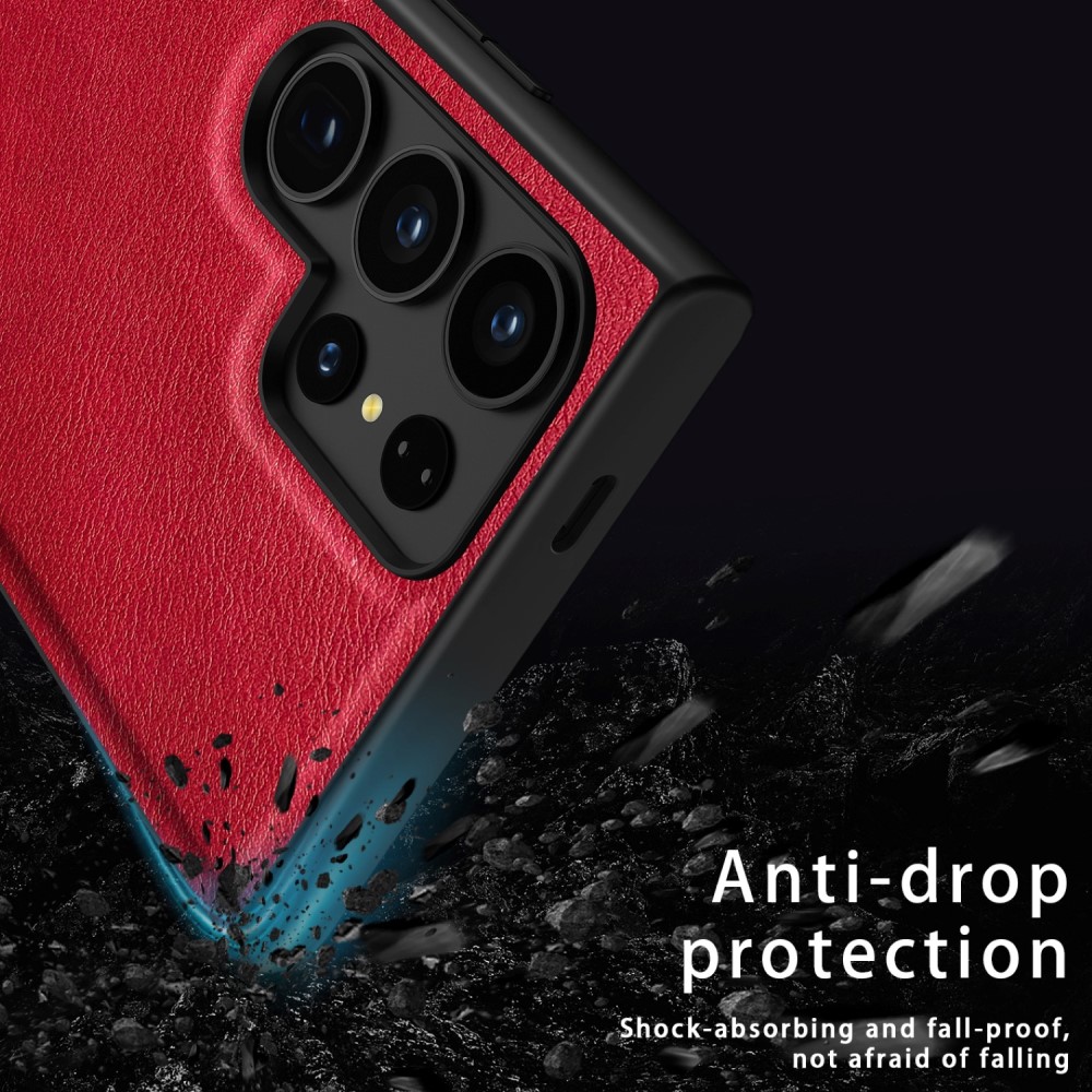  Galaxy S24 Ultra Läderbelagt Hybrid Skal Brun