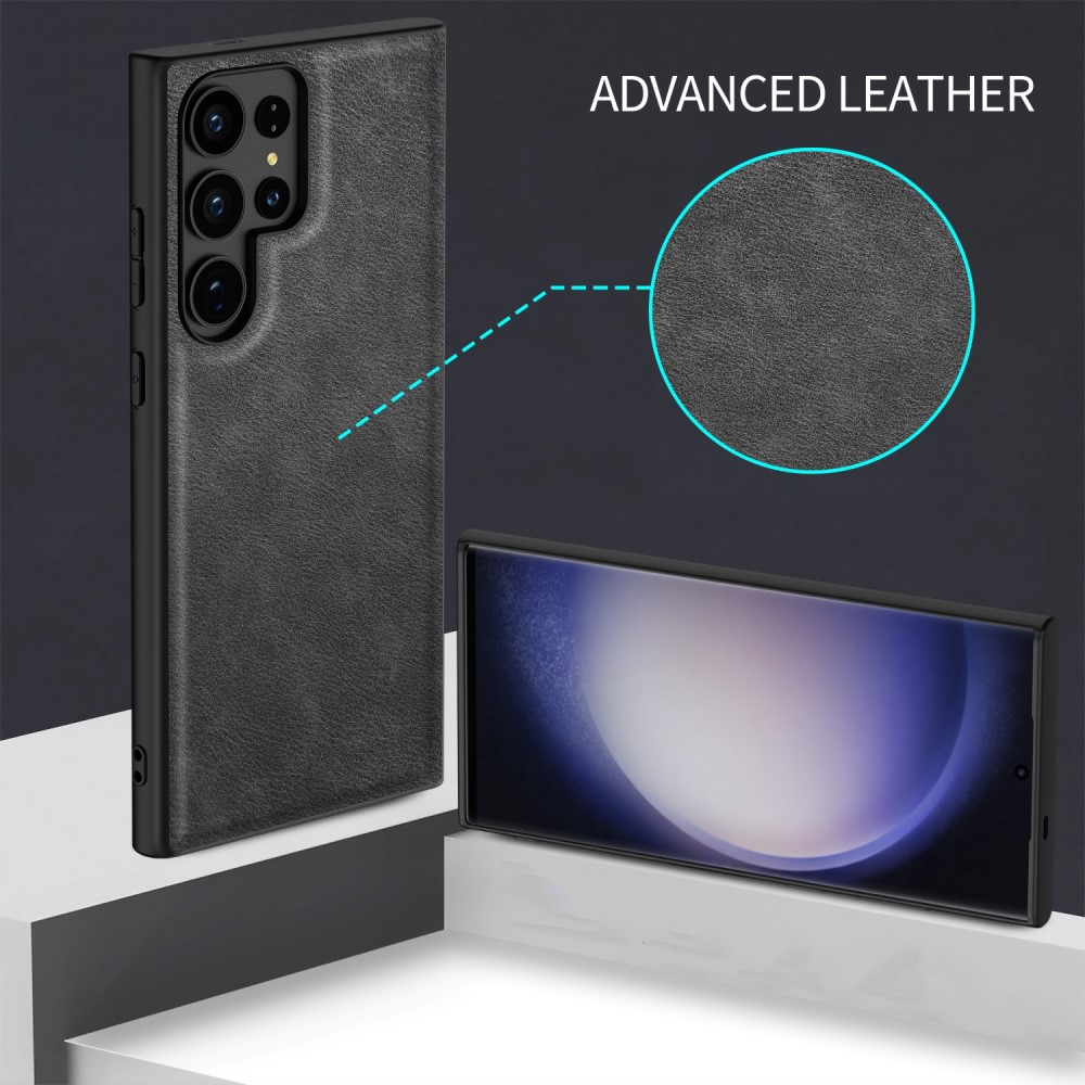  Galaxy S24 Ultra Läderbelagt Hybrid Skal Grön