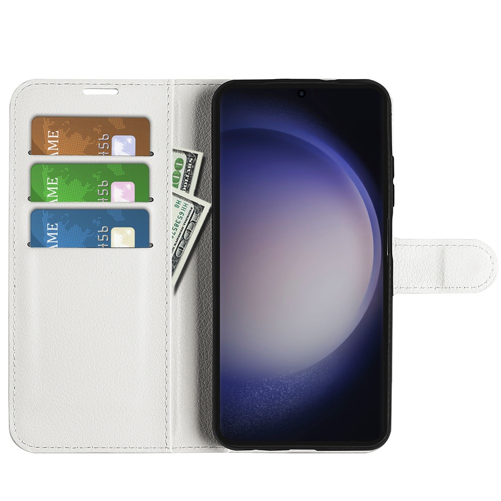  Samsung Galaxy S24 Ultra Fodral Läder Litchi Vit