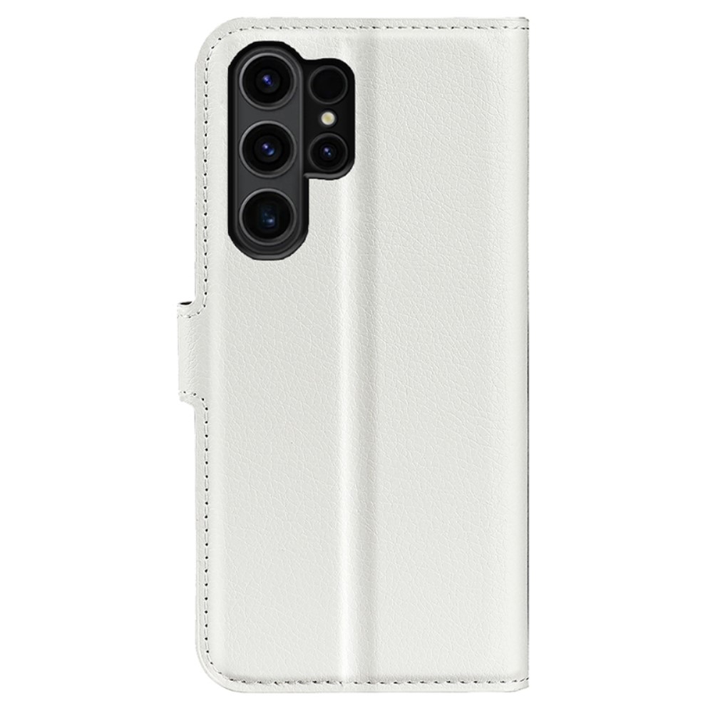  Samsung Galaxy S24 Ultra Fodral Läder Litchi Vit