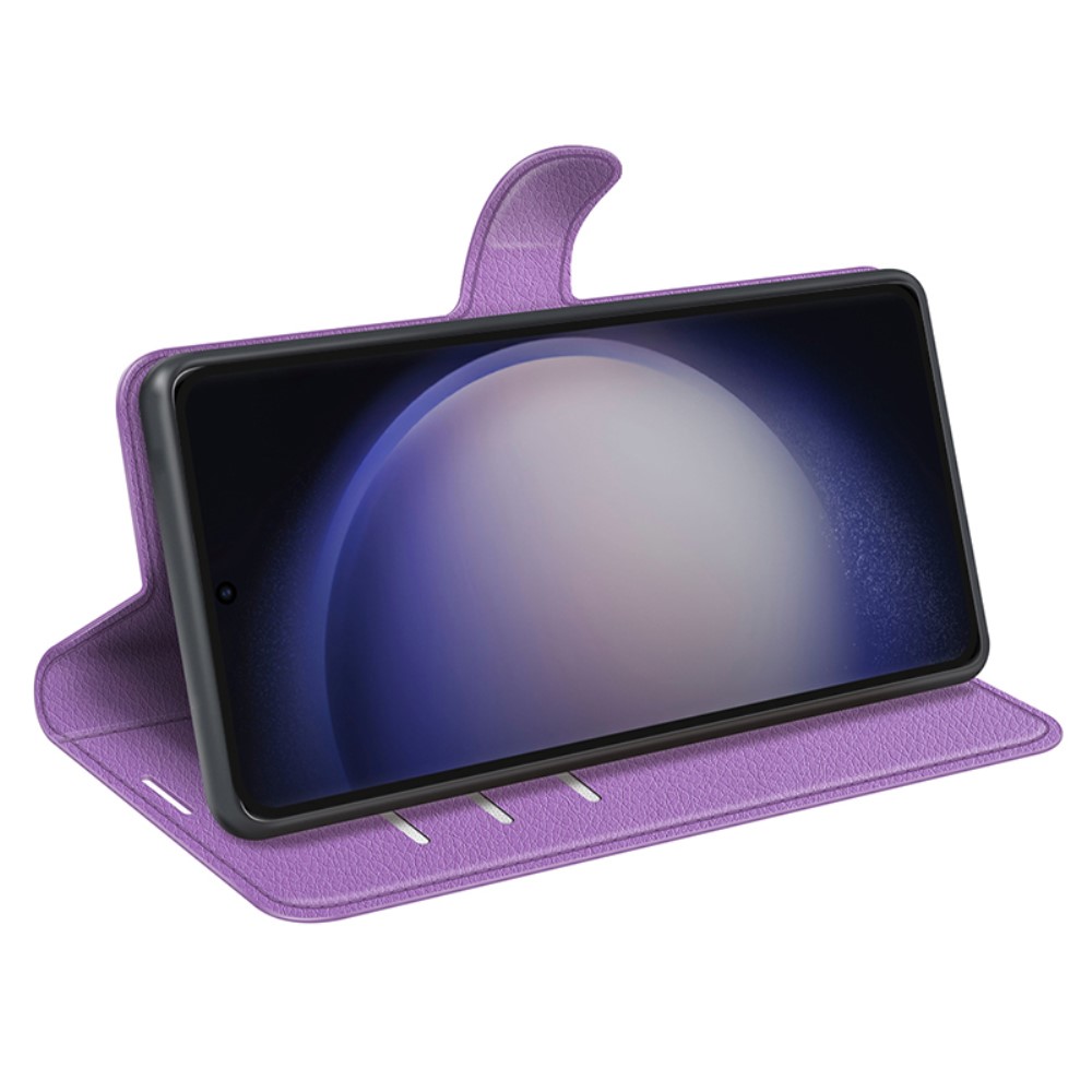 Samsung Galaxy S24 Ultra Fodral Läder Litchi Lila