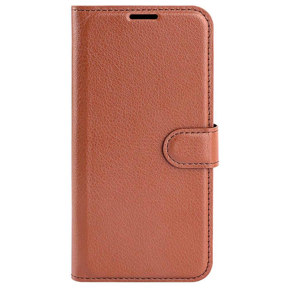  Samsung Galaxy S24 Ultra Fodral Läder Litchi Brun