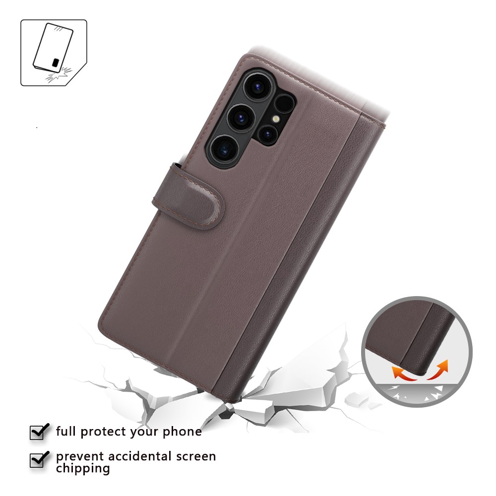  Samsung Galaxy S24 Ultra Fodral Premium Äkta Läder Brun