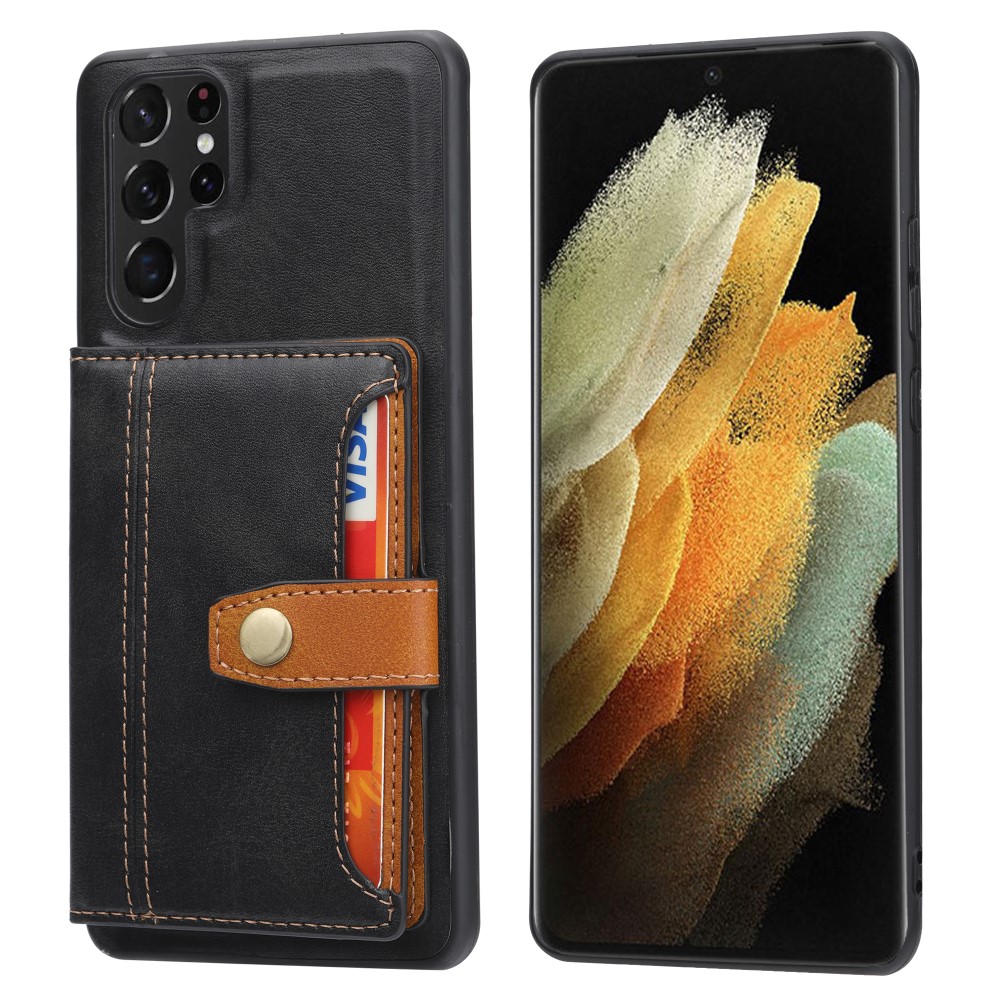  Galaxy S24 Ultra Skal Med Plånboksfunktion Svart