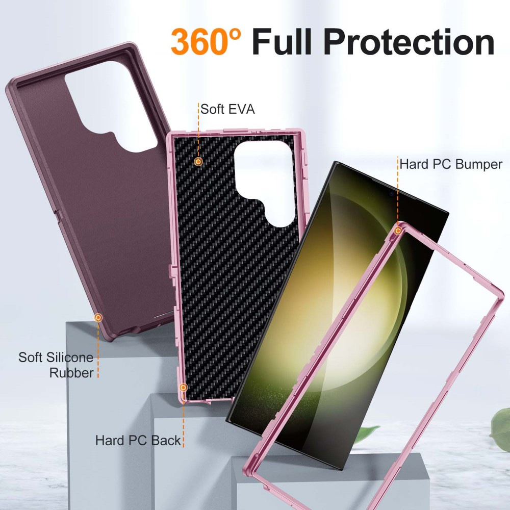  Galaxy S24 Ultra Skal Xtreme Shockproof Hybrid Lila/Rosa
