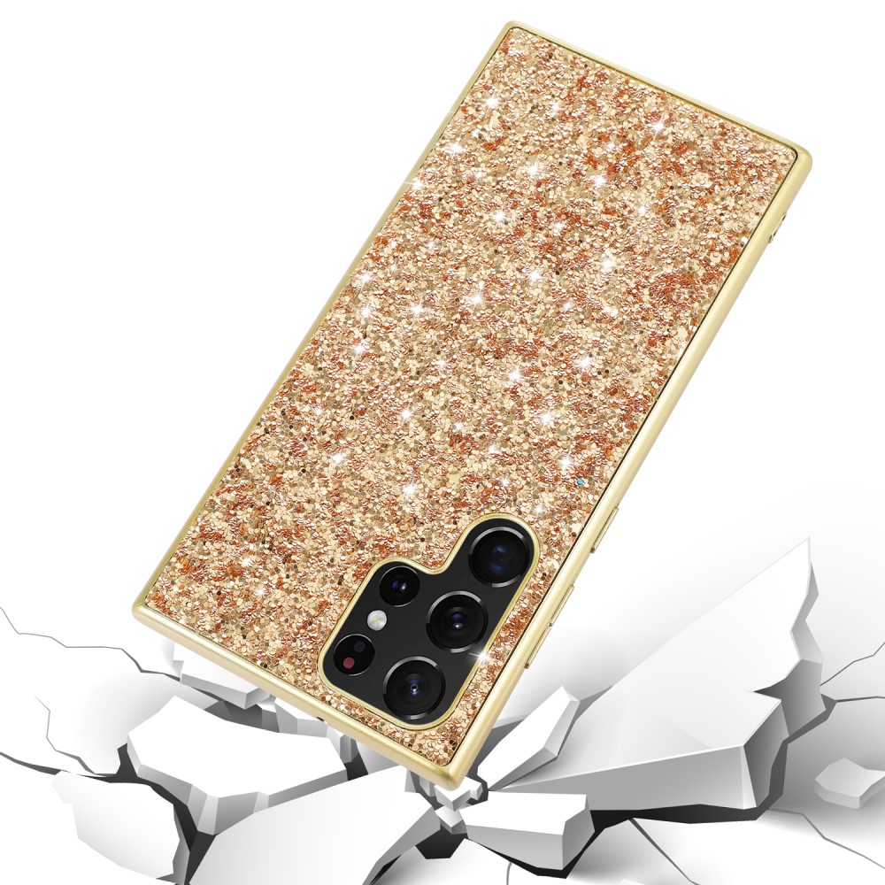  Galaxy S24 Ultra Skal Sparkling Glitter Guld