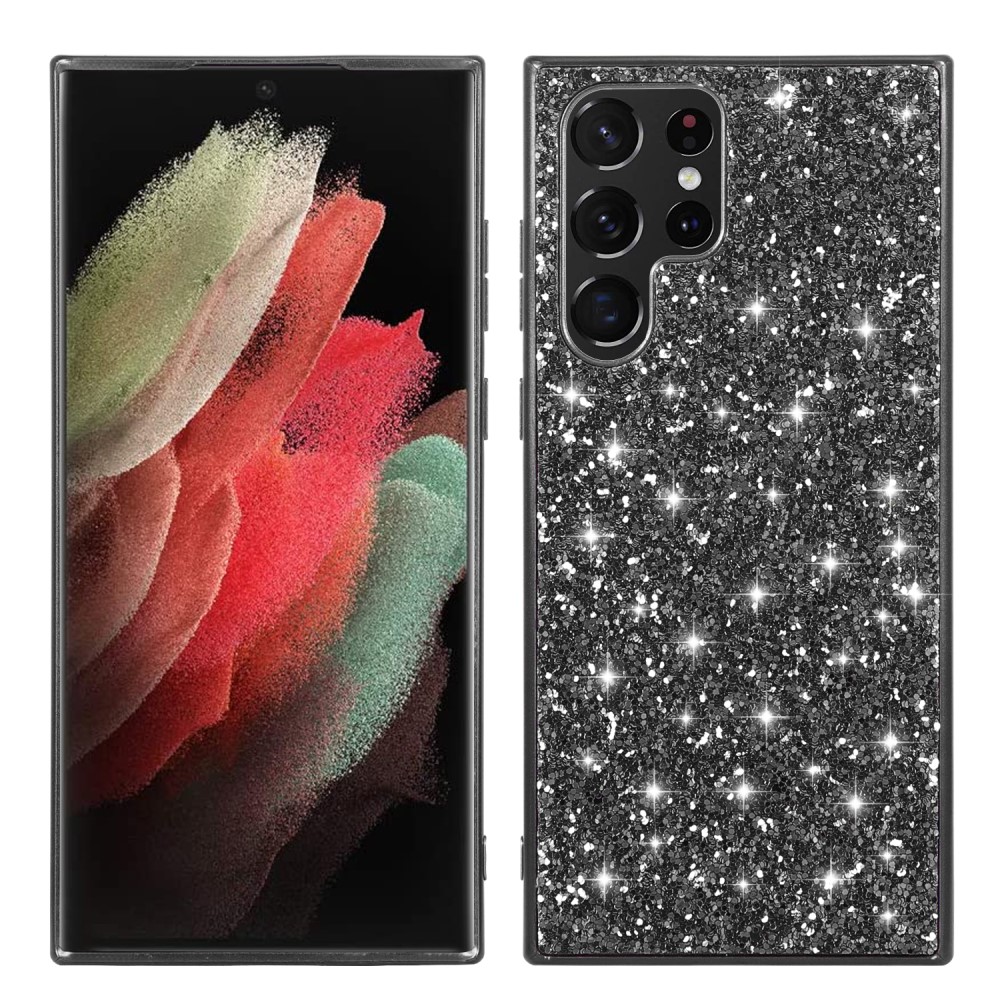  Galaxy S24 Ultra Skal Sparkling Glitter Svart