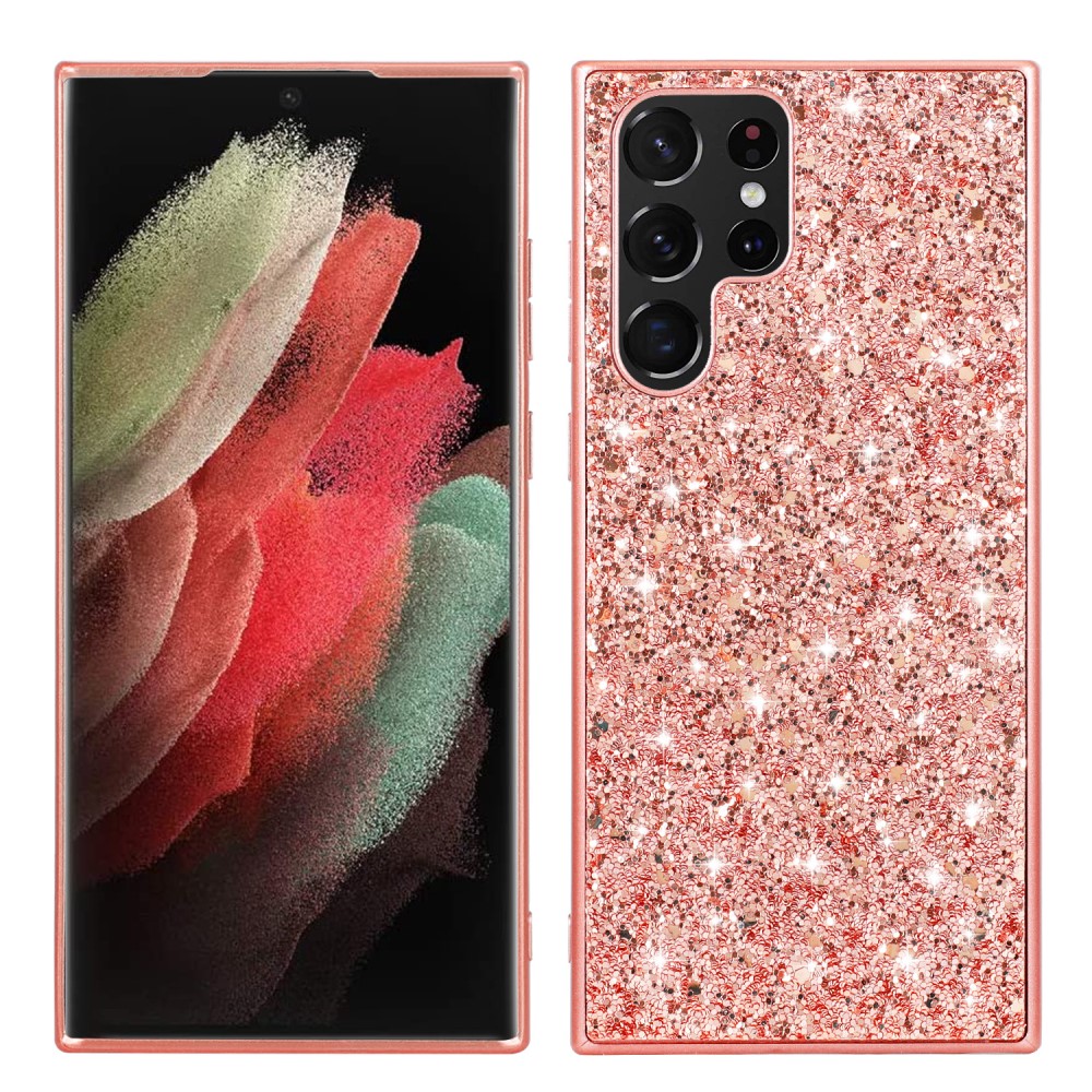  Galaxy S24 Ultra Skal Sparkling Glitter Roséguld