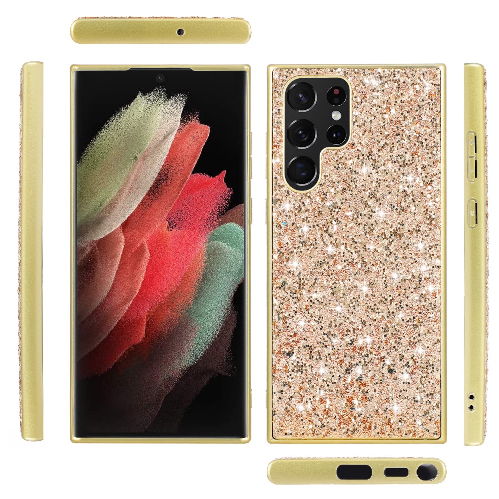  Galaxy S24 Ultra Skal Sparkling Glitter Blå