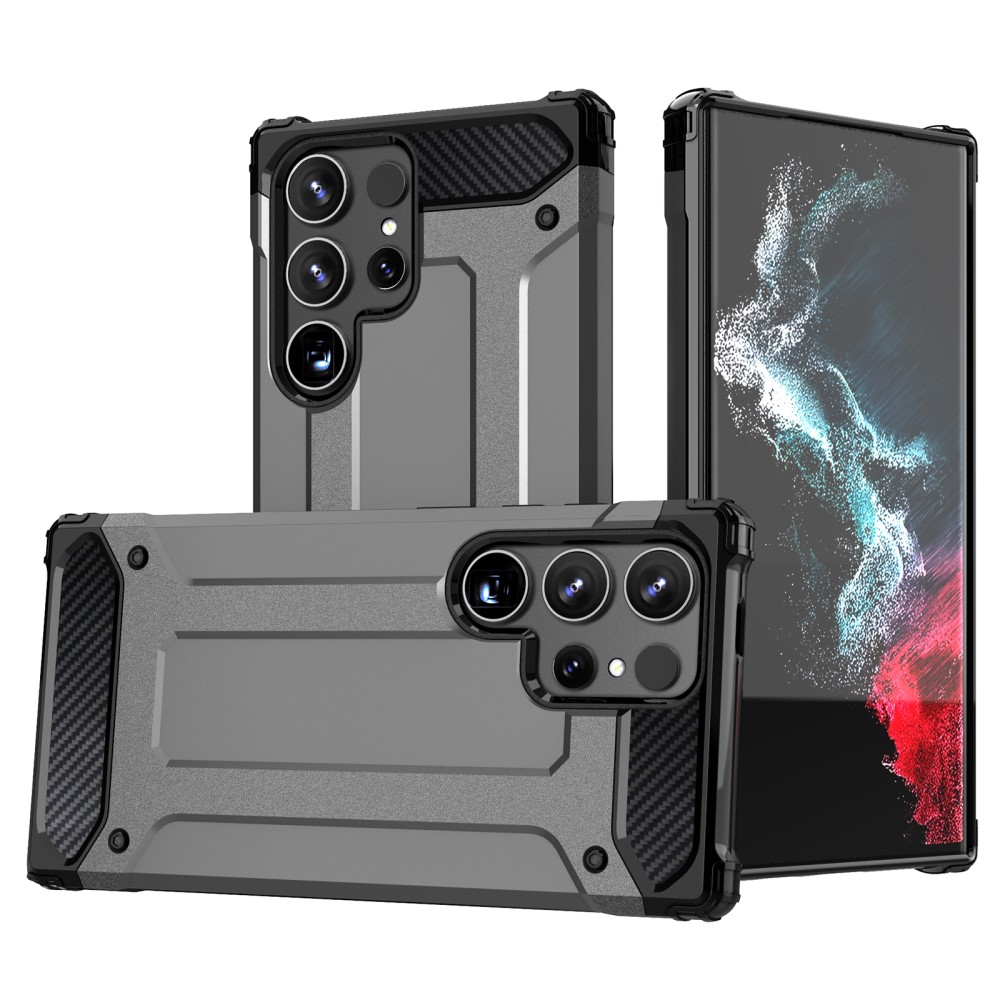  Galaxy S24 Ultra Skal Shockproof Hybrid Armor Grå
