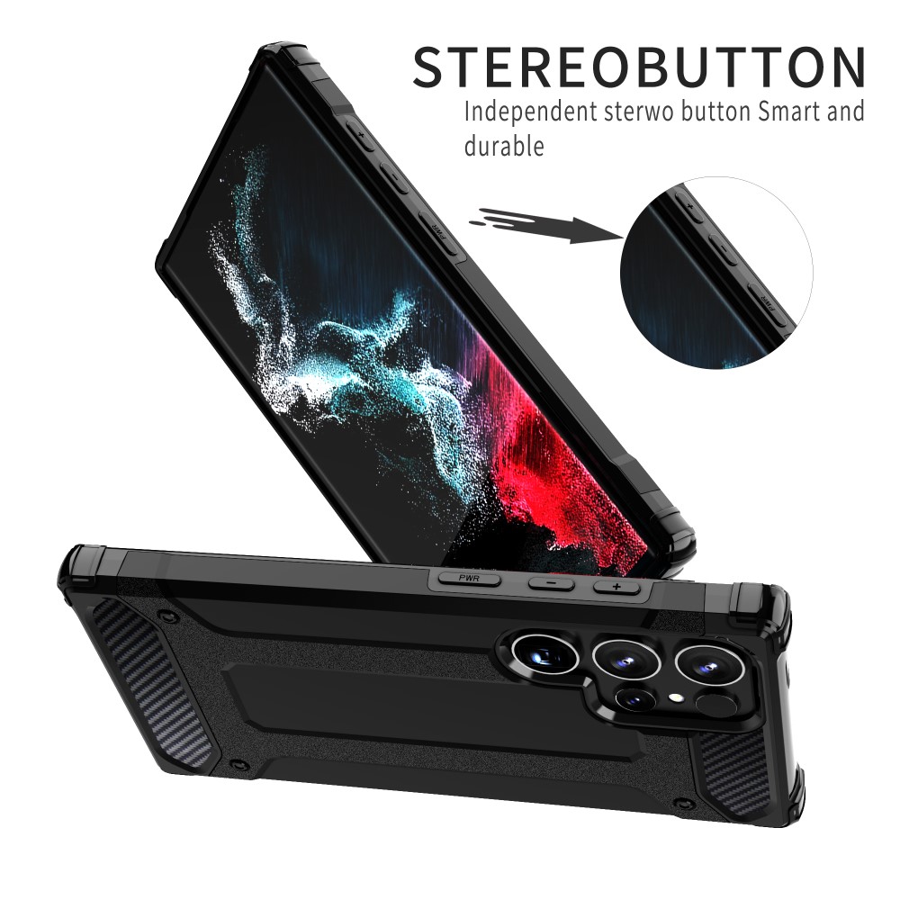  Galaxy S24 Ultra Skal Shockproof Hybrid Armor Grå