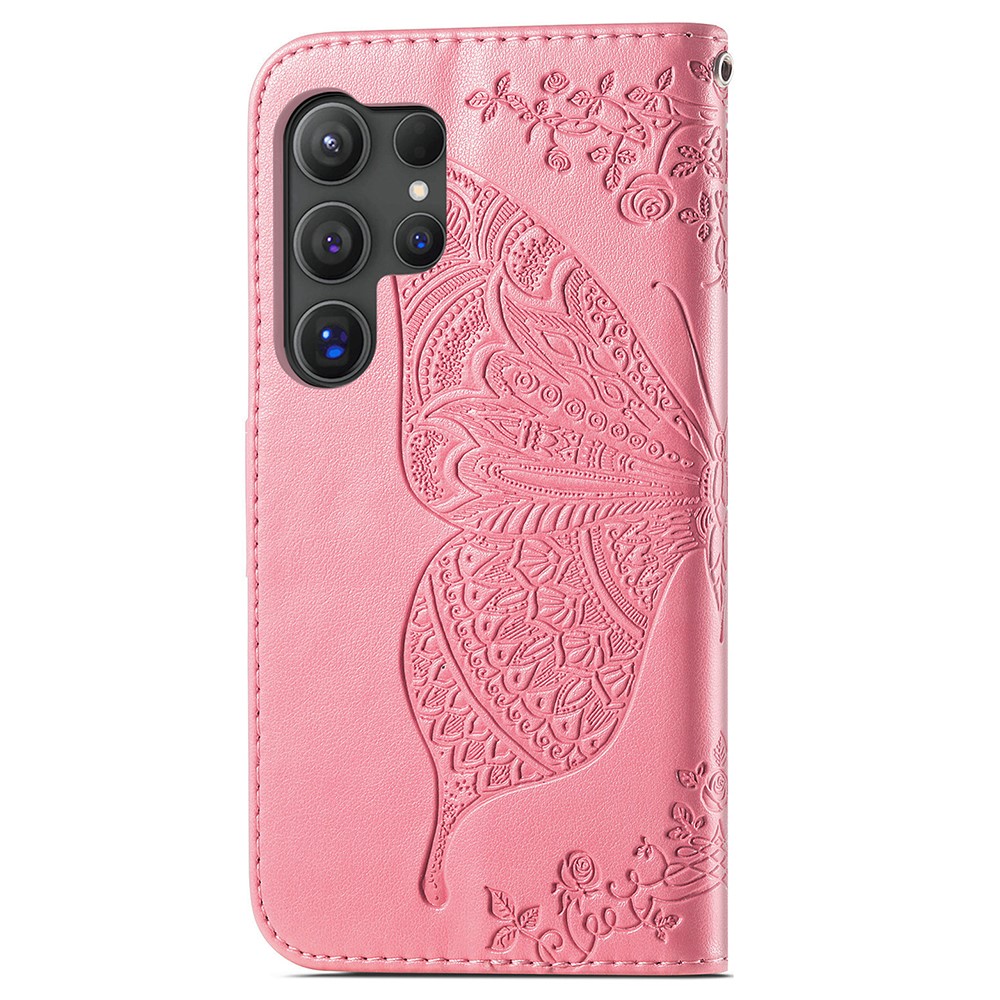  Samsung Galaxy S24 Ultra Fodral Big Butterfly Rosa