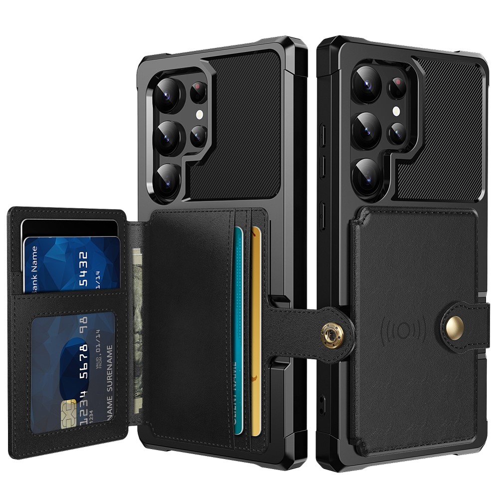  Galaxy S24 Ultra Skal Med Plånboksfunktion Svart