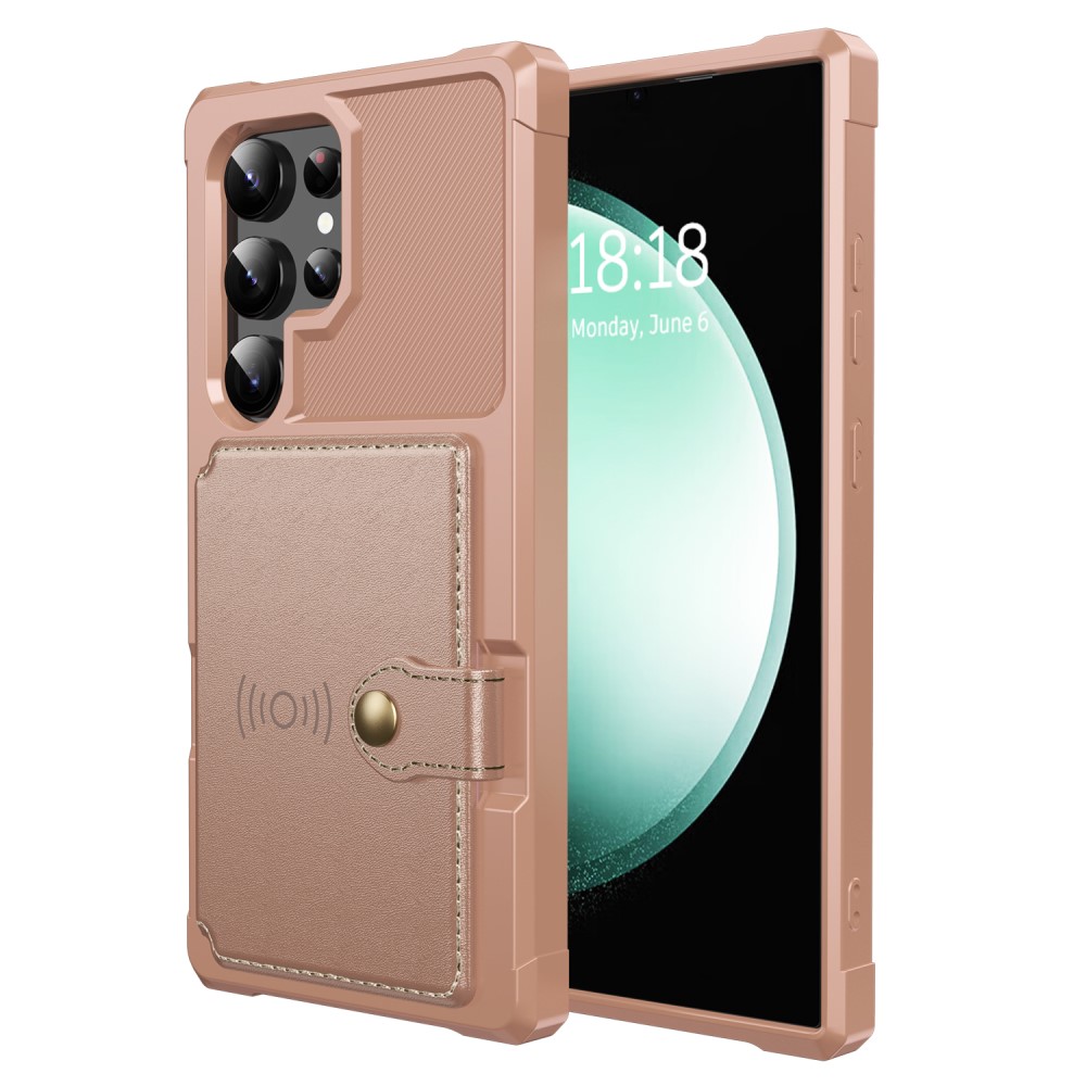  Galaxy S24 Ultra Skal Med Plånboksfunktion Roséguld