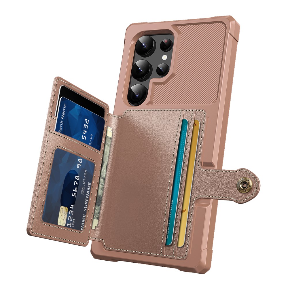  Galaxy S24 Ultra Skal Med Plånboksfunktion Roséguld
