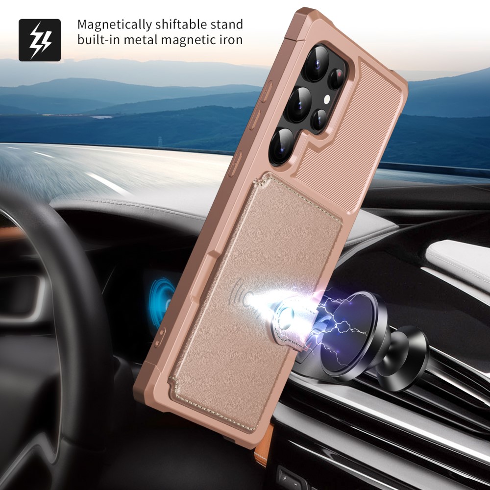  Galaxy S24 Ultra Skal Med Plånboksfunktion Roséguld