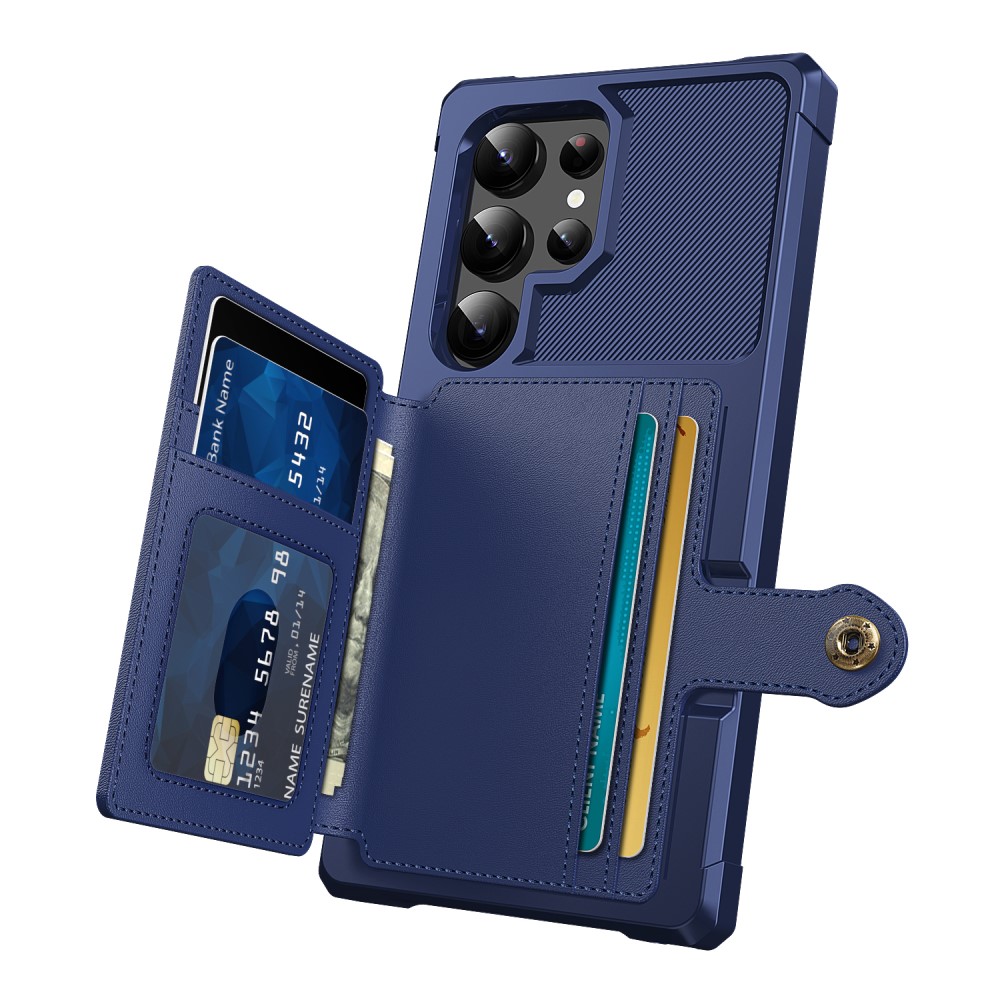  Galaxy S24 Ultra Skal Med Plånboksfunktion Blå