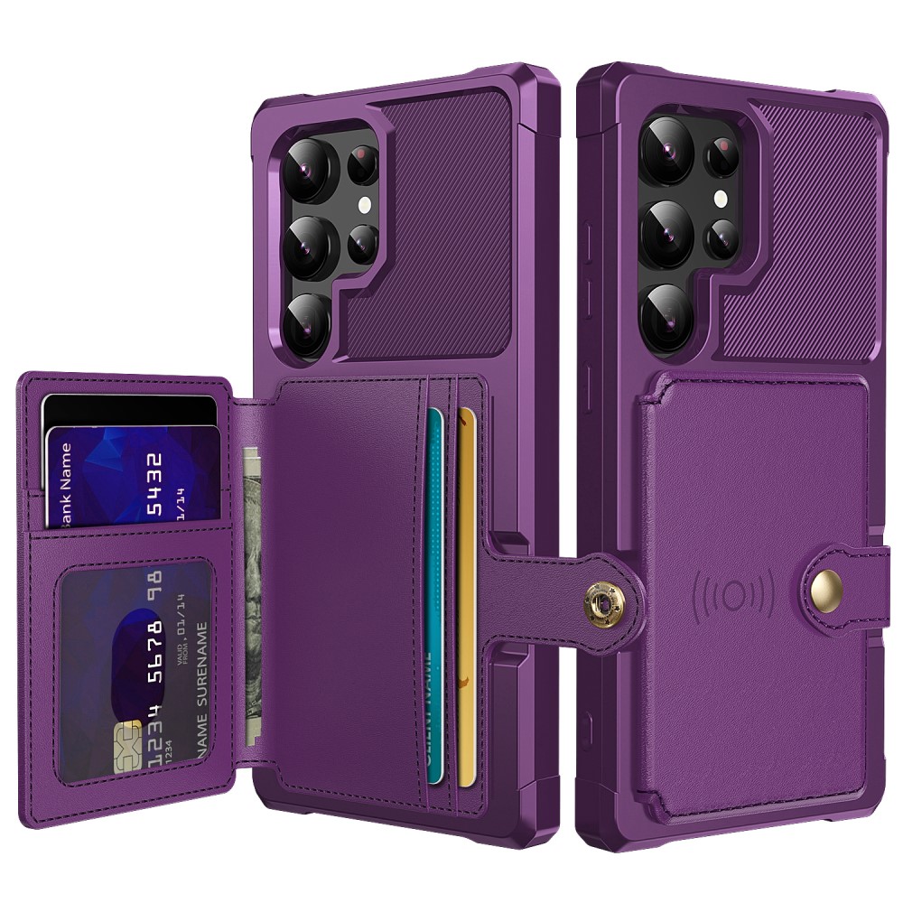 Galaxy S24 Ultra Skal Med Plånboksfunktion Lila