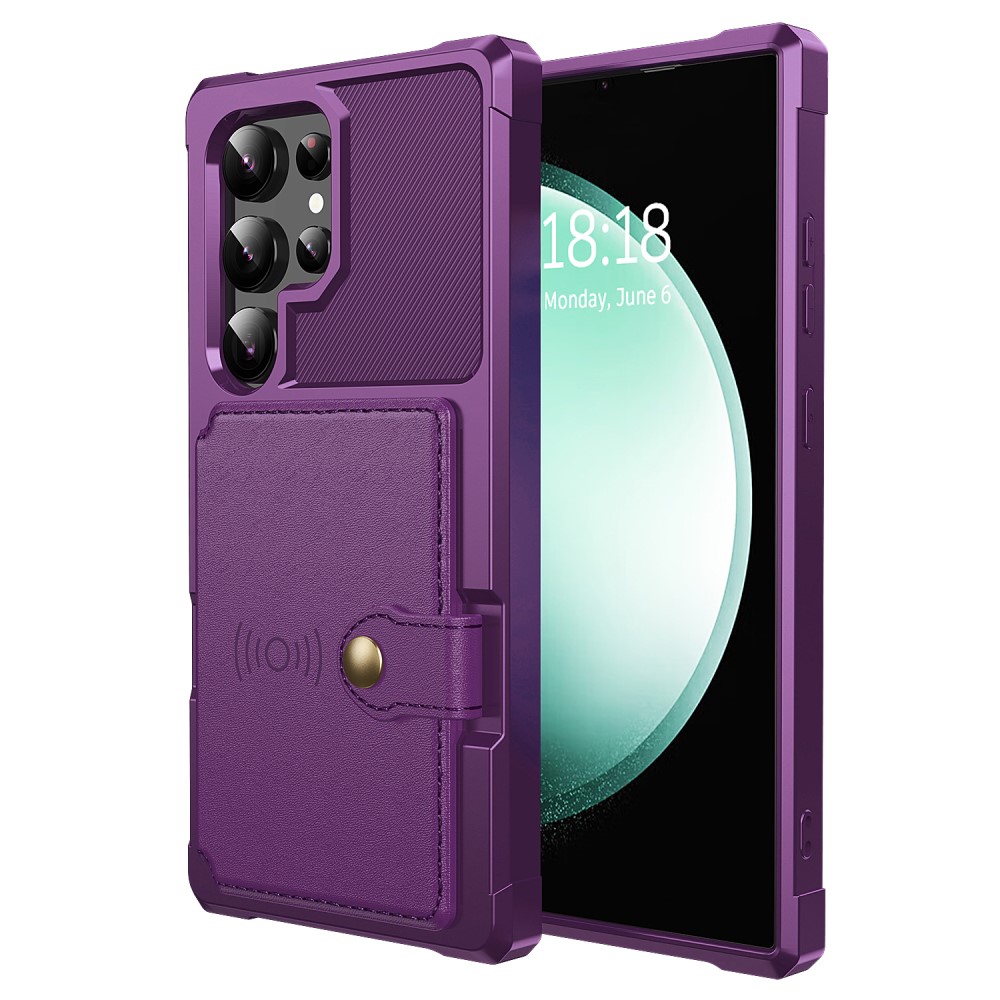  Galaxy S24 Ultra Skal Med Plånboksfunktion Lila