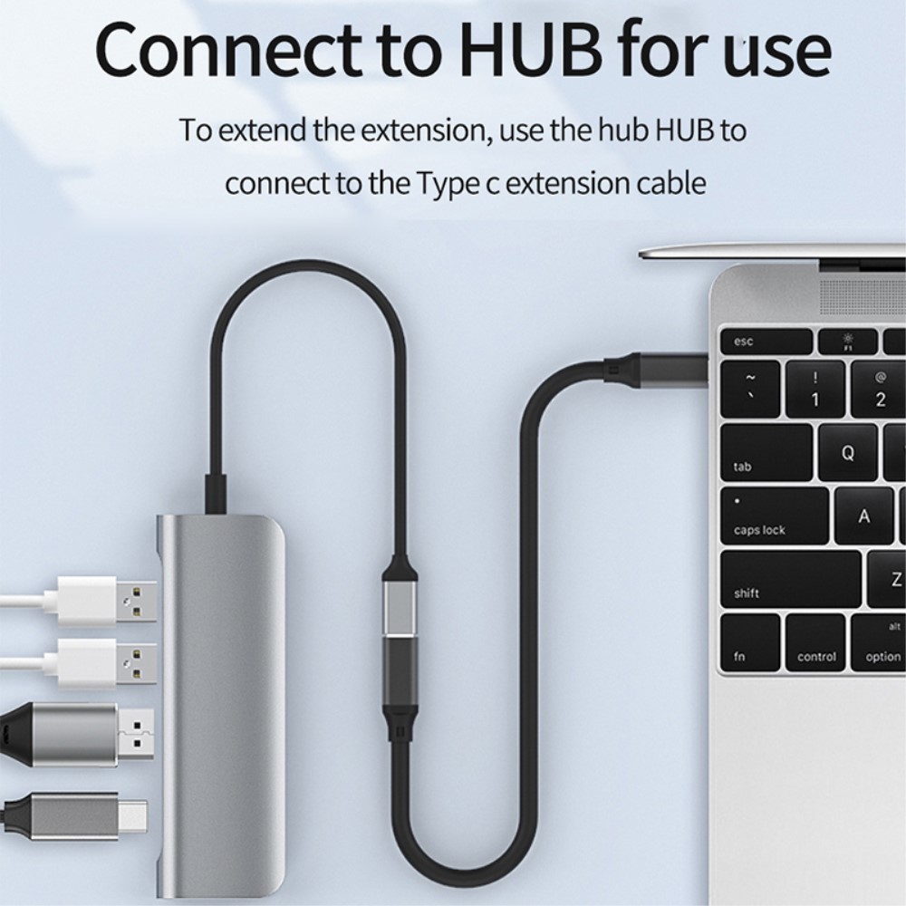  3m USB-C Förlängningskabel PD 100W 5A Kabel Svart