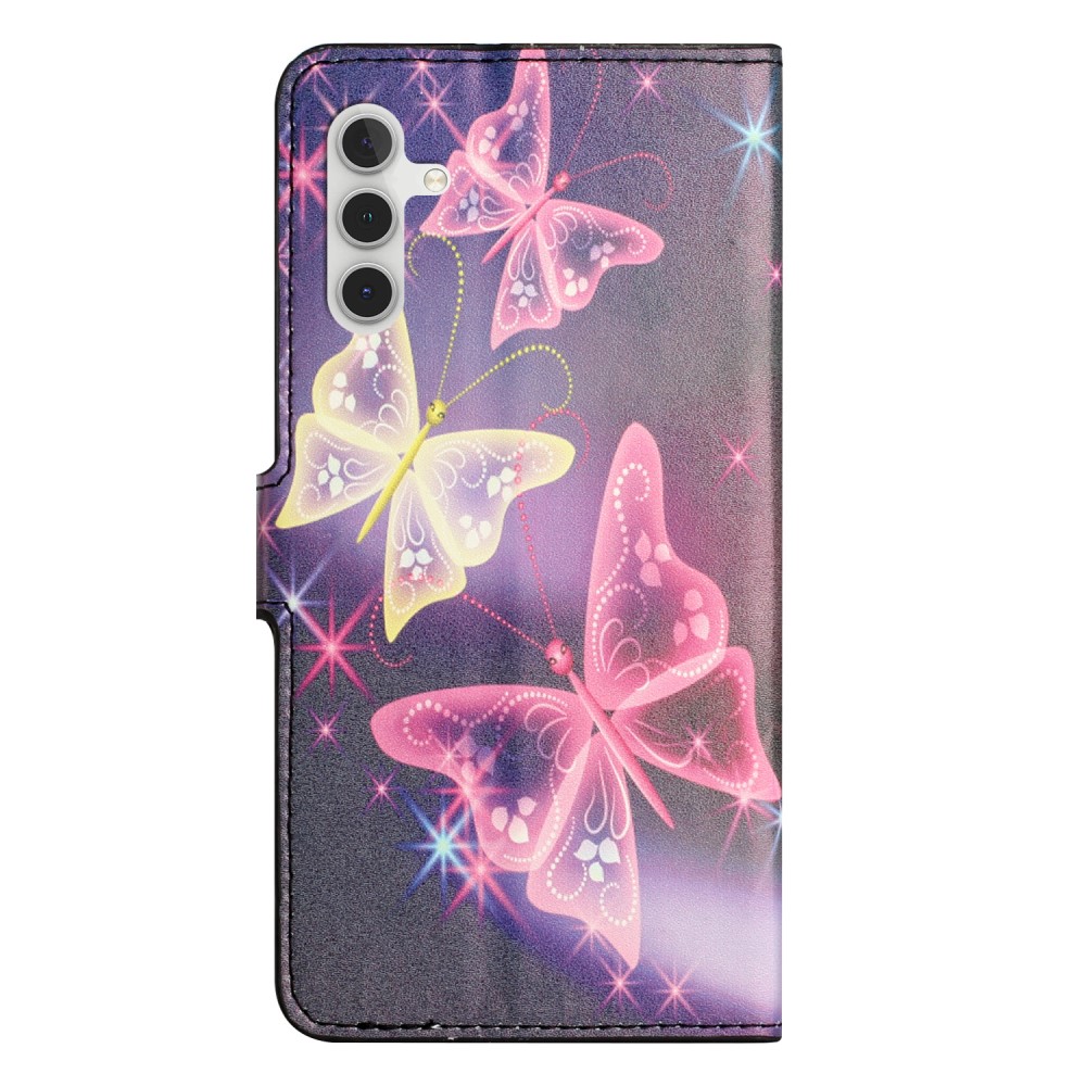 Samsung Galaxy A15 5G Fodral Med Tryck Glittriga Fjärilar