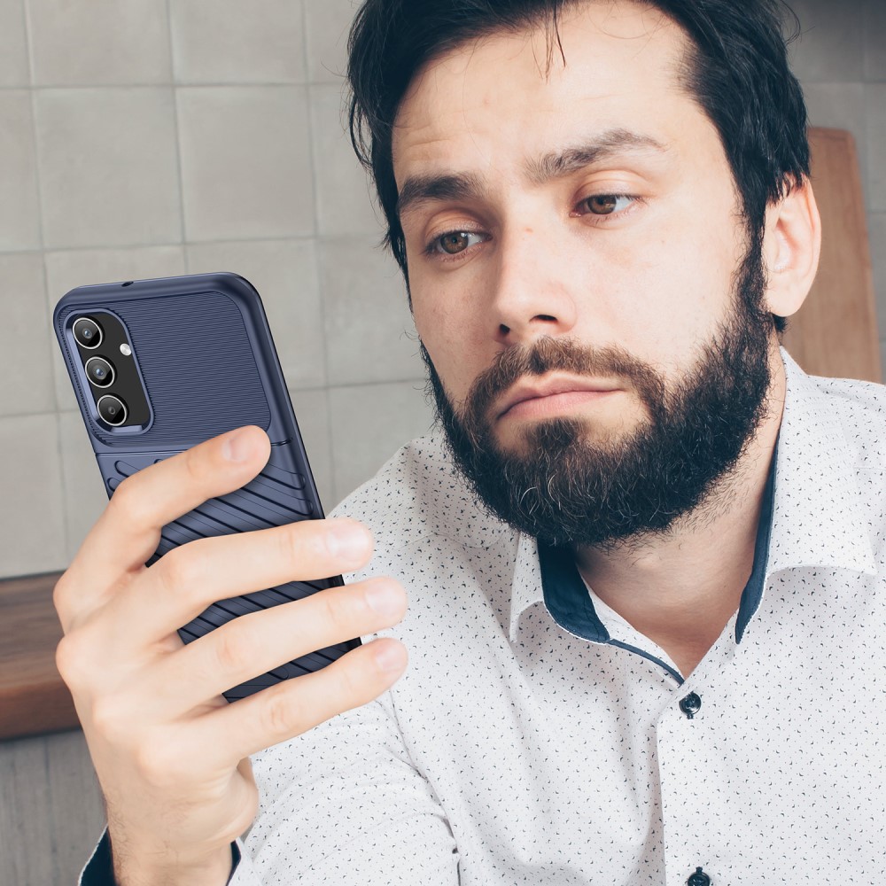  Samsung Galaxy A15 5G Skal Twill Textur Blå