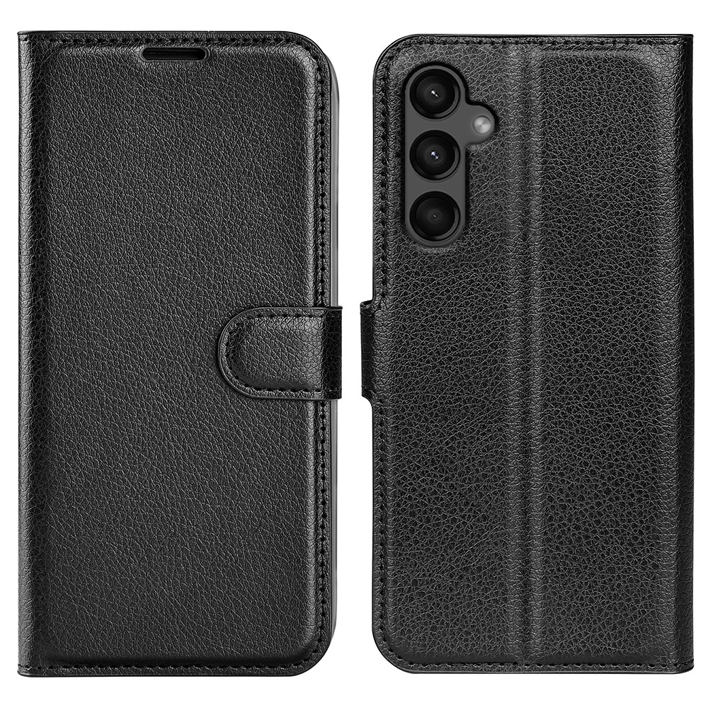  Samsung Galaxy A15 5G Fodral Litchi Läder Svart