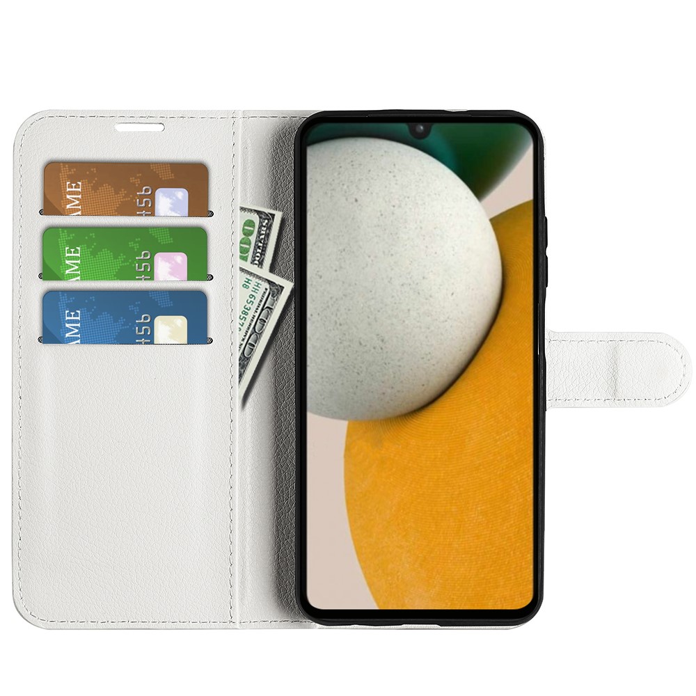  Samsung Galaxy A15 5G Fodral Litchi Läder Vit