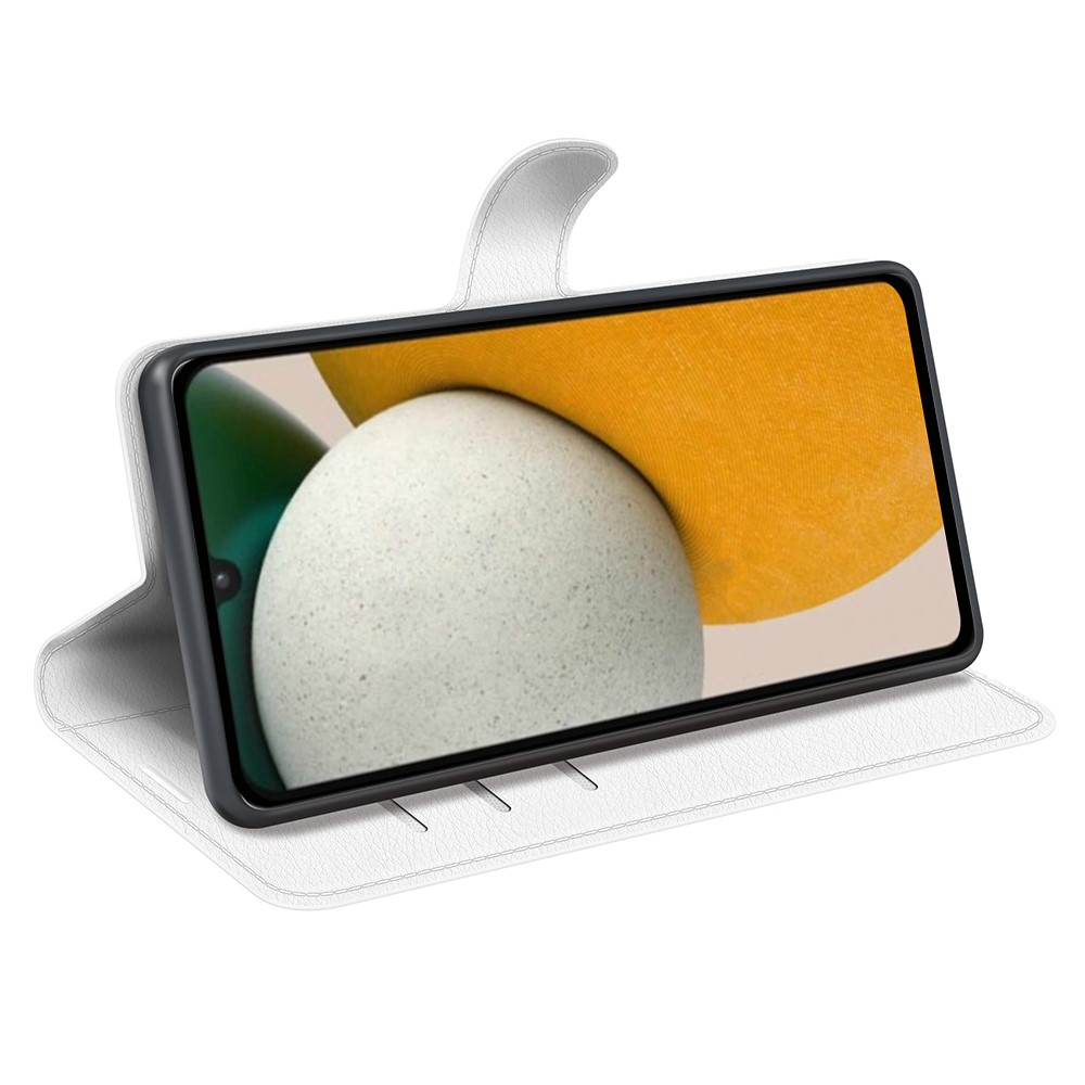  Samsung Galaxy A15 5G Fodral Litchi Läder Vit
