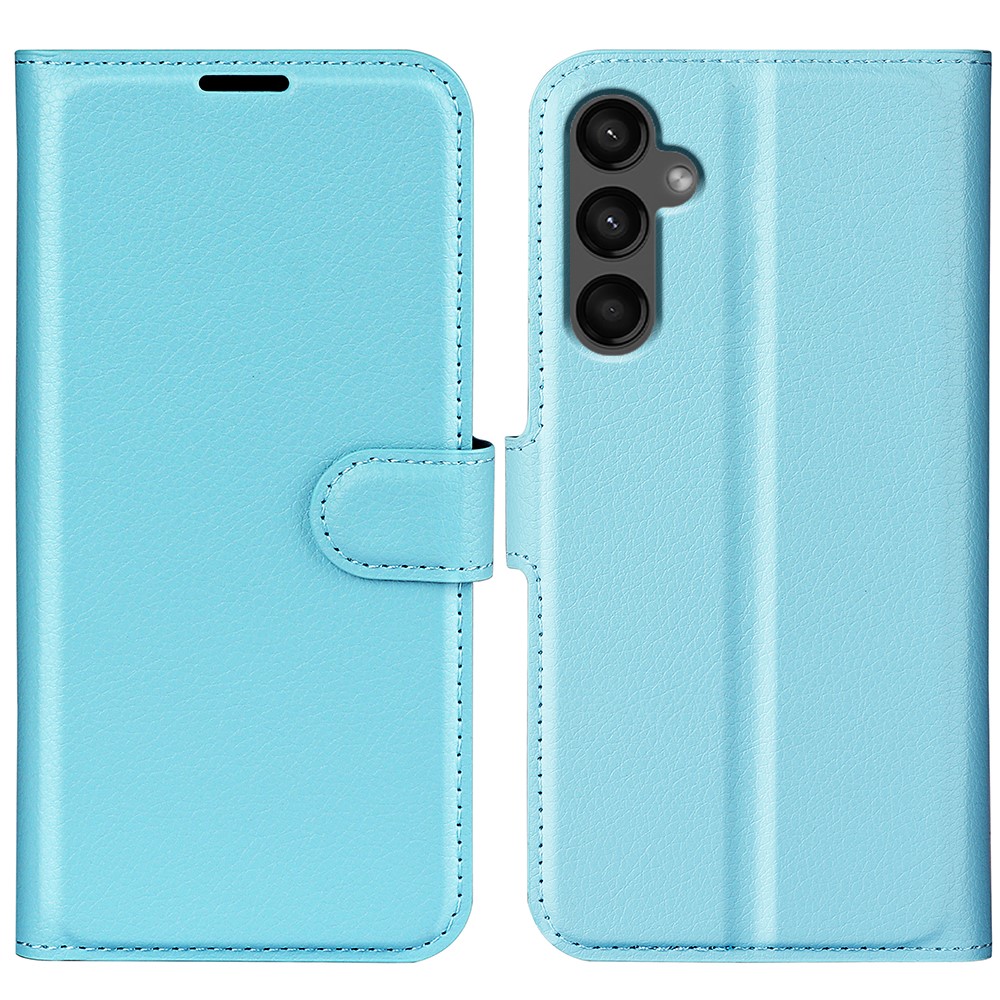 Samsung Galaxy A15 5G Fodral Litchi Läder Ljus Blå
