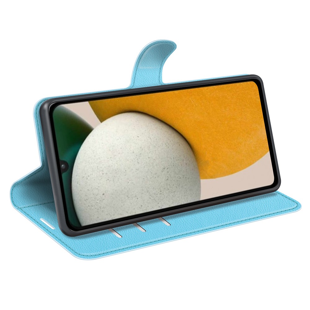  Samsung Galaxy A15 5G Fodral Litchi Läder Ljus Blå