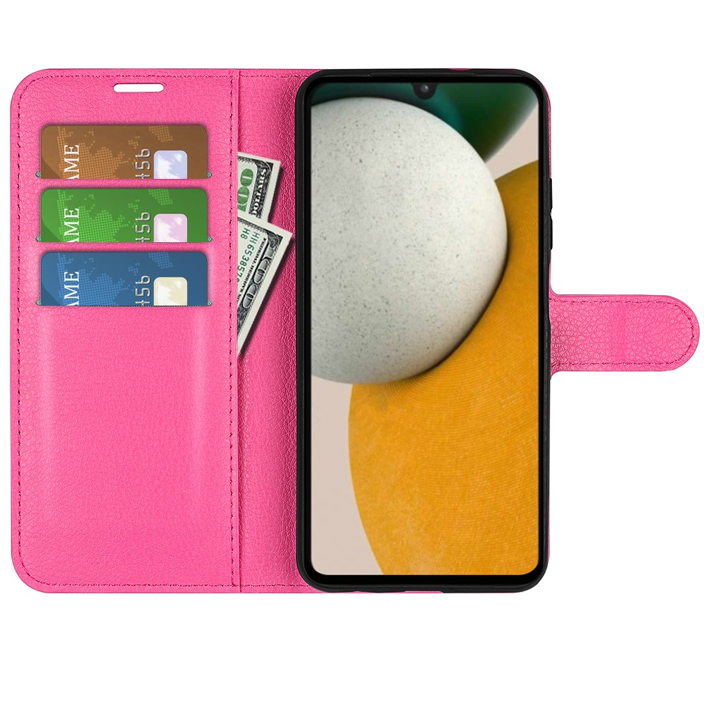  Samsung Galaxy A15 5G Fodral Litchi Läder Rosa