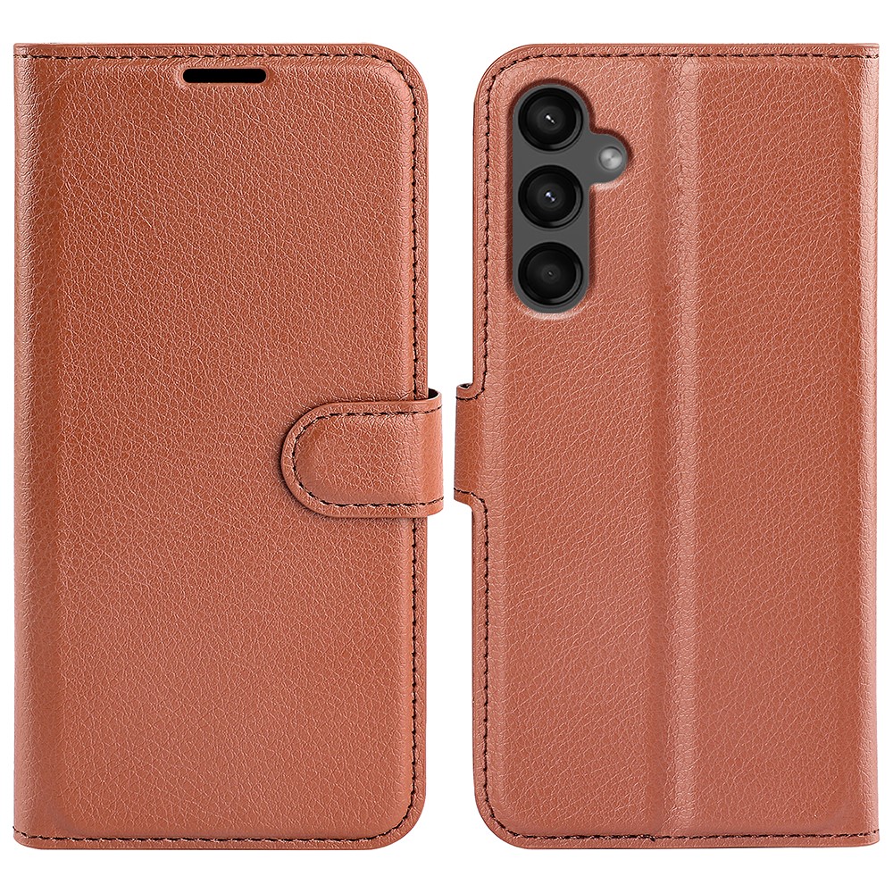  Samsung Galaxy A15 5G Fodral Litchi Läder Brun