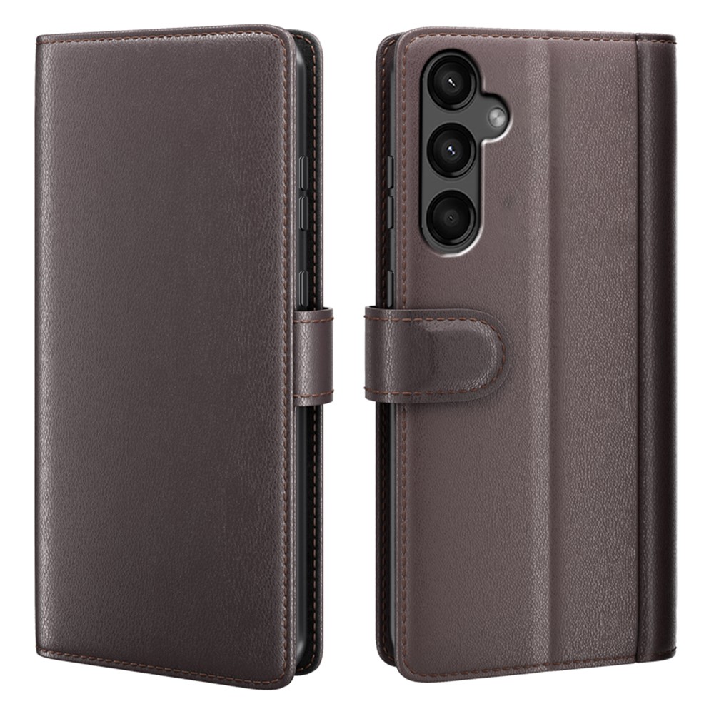  Samsung Galaxy A15 5G Fodral Premium Äkta Läder Brun