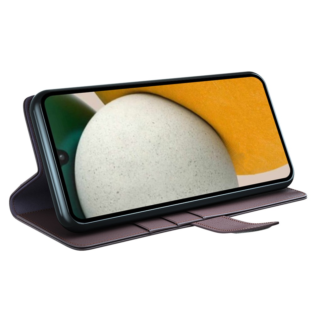  Samsung Galaxy A15 5G Fodral Premium Äkta Läder Brun