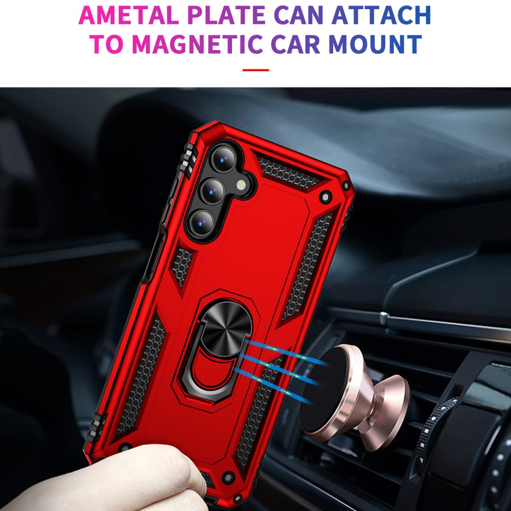  Samsung Galaxy A15 5G Skal Armor Ring Hybrid Röd
