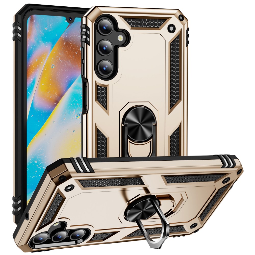  Samsung Galaxy A15 5G Skal Armor Ring Hybrid Guld