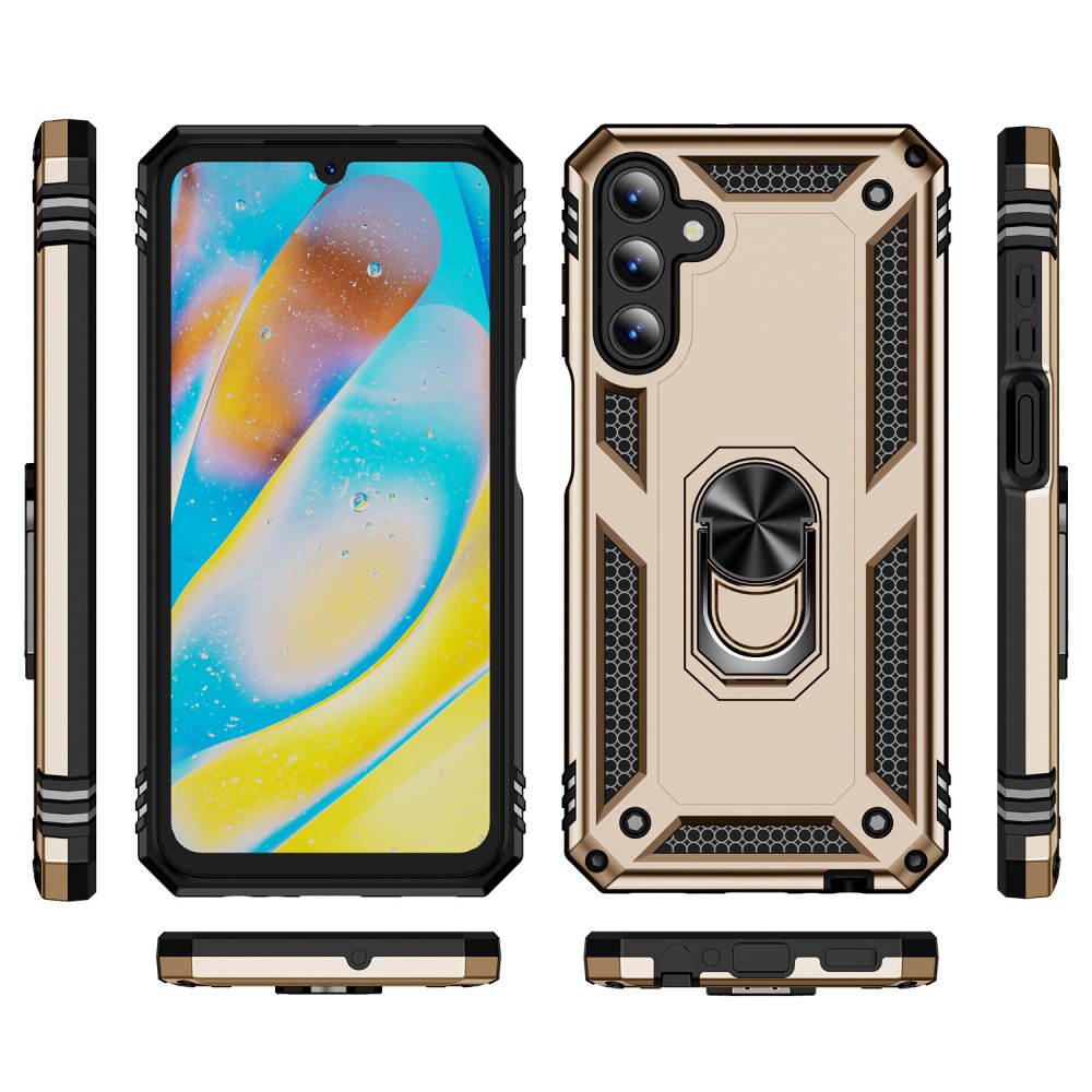  Samsung Galaxy A15 5G Skal Armor Ring Hybrid Guld