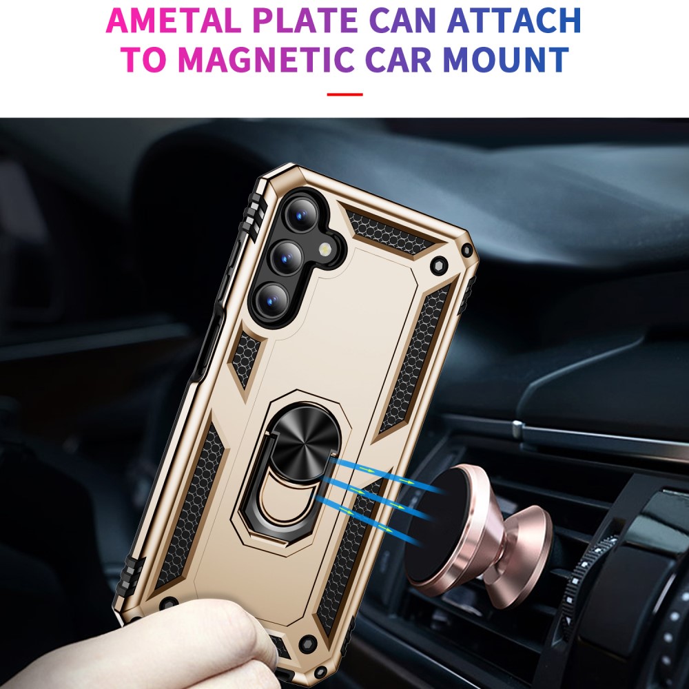  Samsung Galaxy A15 5G Skal Armor Ring Hybrid Guld