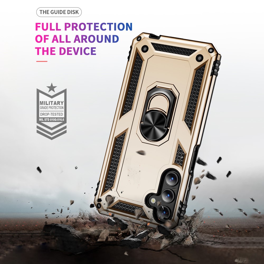  Samsung Galaxy A15 5G Skal Armor Ring Hybrid Guld