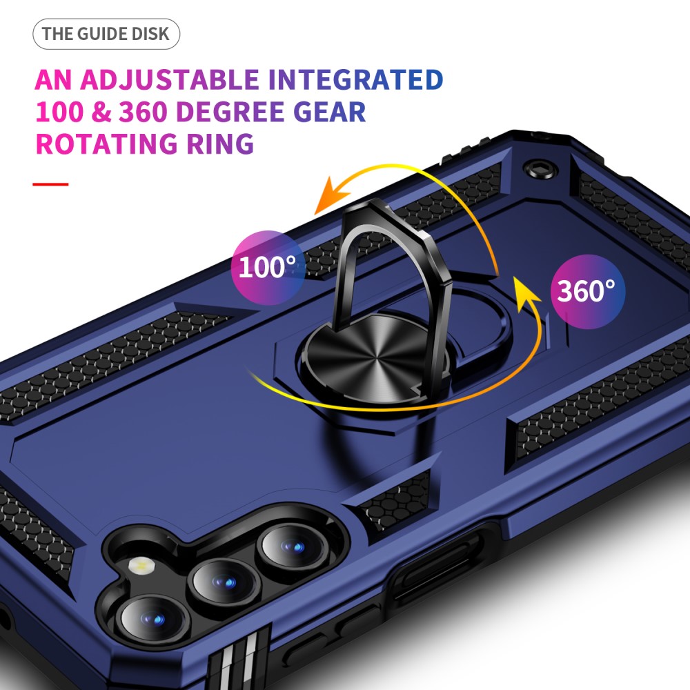  Samsung Galaxy A15 5G Skal Armor Ring Hybrid Blå