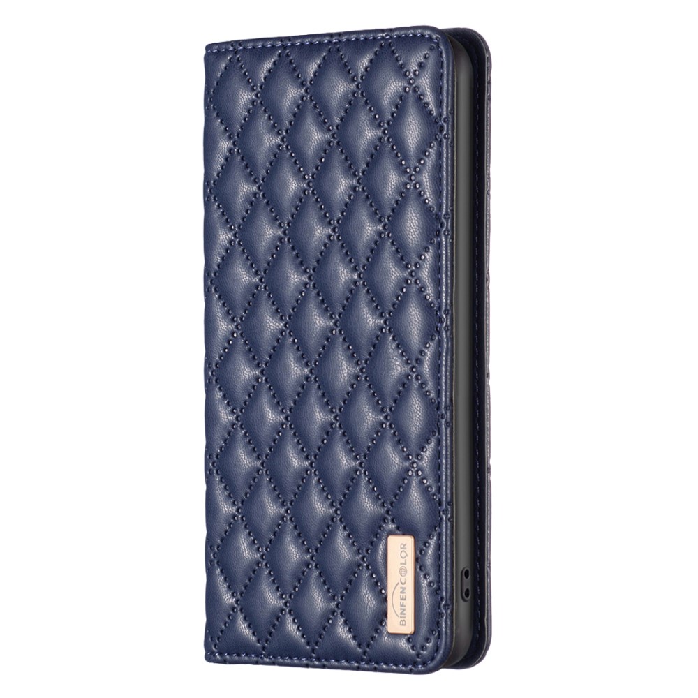 BINFEN BINFEN Galaxy A35 5G Fodral Flip Diamond Läder Blå