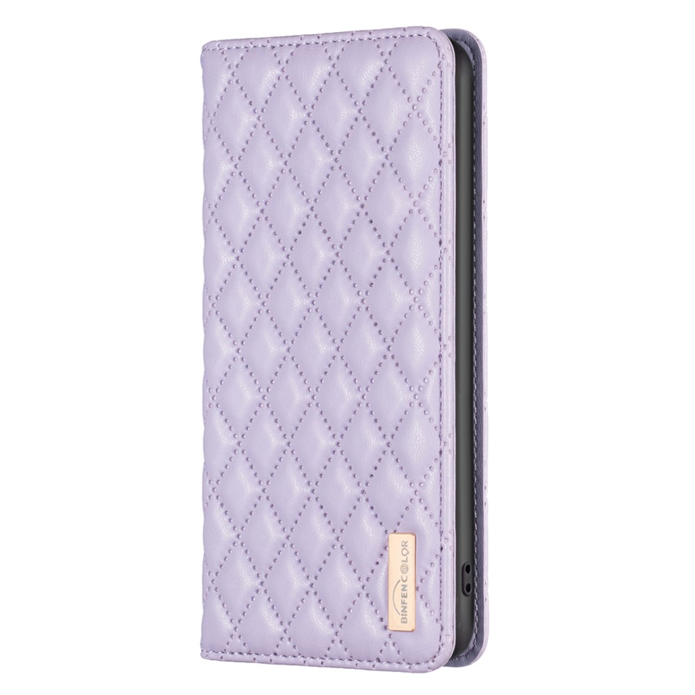 BINFEN BINFEN Galaxy A35 5G Fodral Flip Diamond Läder Lila