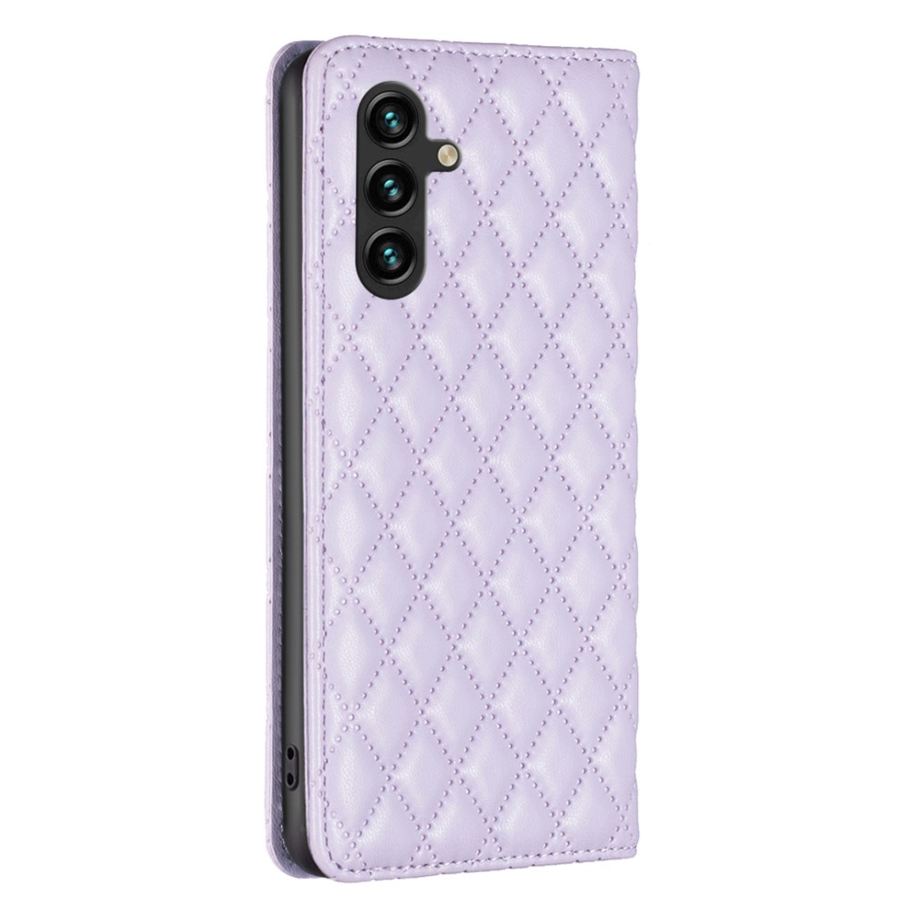 BINFEN BINFEN Galaxy A35 5G Fodral Flip Diamond Läder Lila