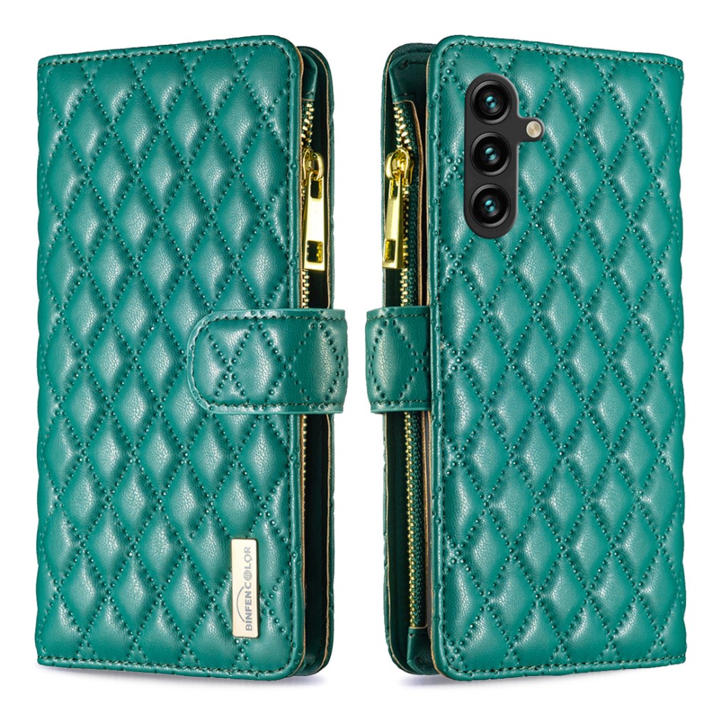 BINFEN BINFEN Galaxy A35 5G Fodral Diamond Multifunktionell Grön