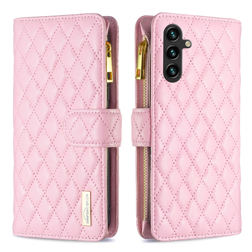 BINFEN BINFEN Galaxy A35 5G Fodral Diamond Multifunktionell Rosa